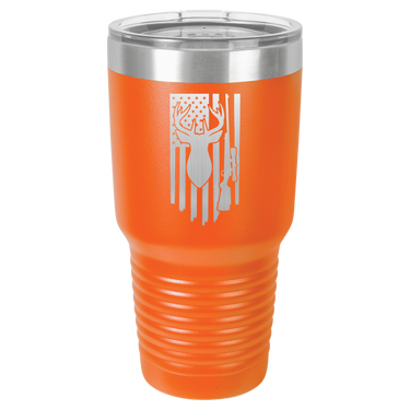 Deer-Gun-Flag Design Tumbler